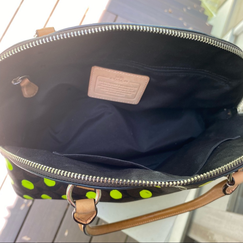 Coach Cora Neon Polka Dot Bag - Like New! - Picture 7 of 12